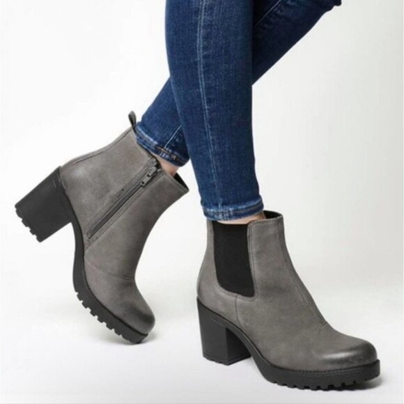 VAGABOND Shoemaker Gray Grace Platform Ankle Boots - Picture 7 of 13